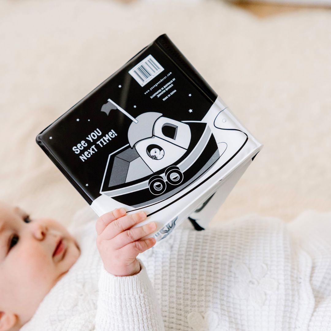 Duckie Goes On An Adventure Black and White Bath Book
