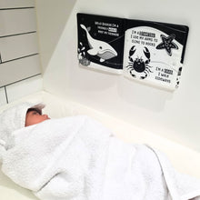 Load image into Gallery viewer, Duckie Goes On An Adventure Black and White Bath Book
