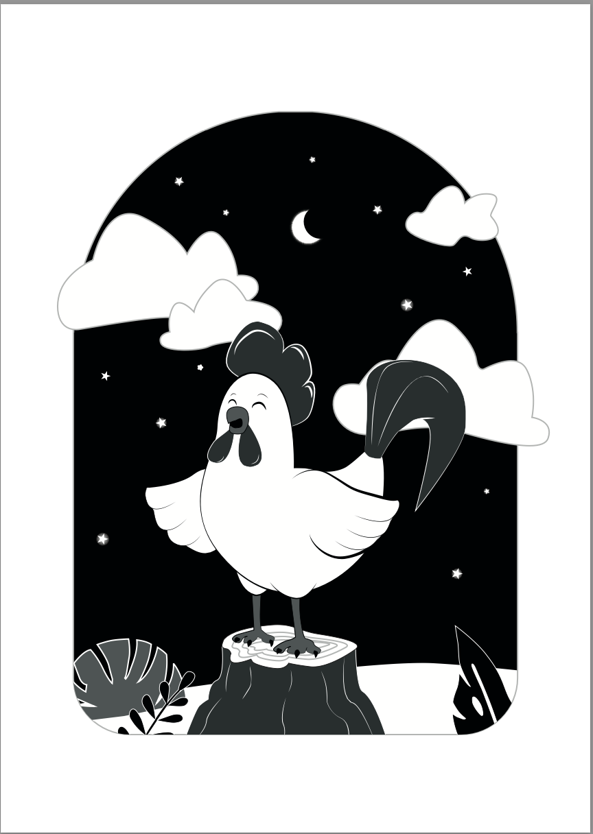 A3 Rooster Print