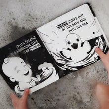 Load image into Gallery viewer, Duckie Goes On An Adventure Black and White Bath Book
