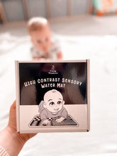 Load image into Gallery viewer, Black and white water mat, baby water mat, high contrast water mat, black and white baby toy, tummy time mat
